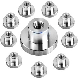 Pack of 10 knurled nuts, M4 high shape, stainless steel threaded nut, knurled, M4 female thread, high shape nut, standard DIN 466 for metric screw threads and bolts