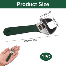 Lotnery 4" Mini Adjustable Wrench - Chrome Vanadium Steel, Non-Slip Grip & Laser Scale - Compact Tool for Car/Bike Repair, 13mm Max Jaw, 60g Lightweight (105mm)