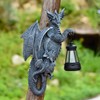 OGVOGV Dragon-Shaped Wall-Mounted Solar lamp Statue, Suitable for Outdoor Spaces