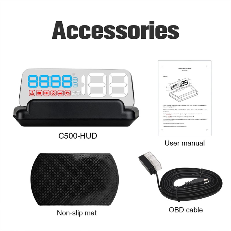 wiiyii Heads up Display for Cars, C500 Car Digital GPS