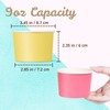 Paper Ice Cream Cups, 50-Pack 9-oz Disposable Dessert Bowls for