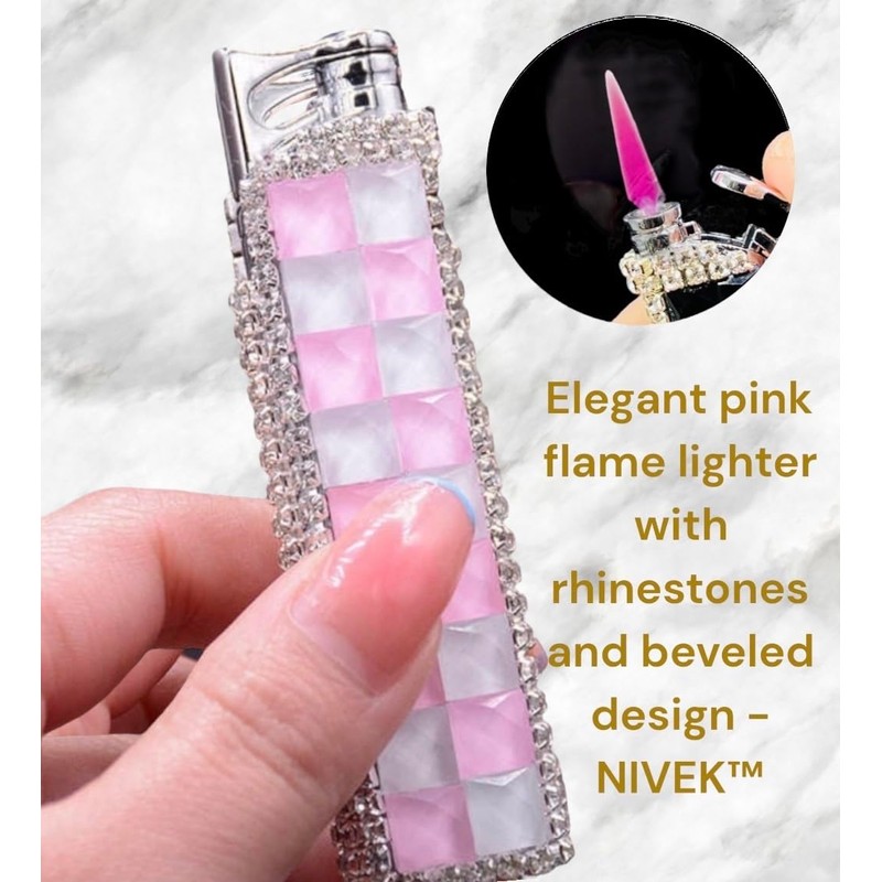 Rhinestone Bling Lighter Luxury Blue Torch Refillable Windproof Elegant Evening