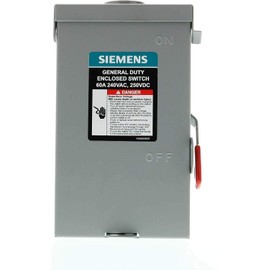 SIEMENS 2P 60A 240V General Duty Safety Switch Outdoor, Fusible