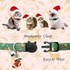 CooShou Christmas Cat Collar Set - Xmas Cat Adjustable Breakaway