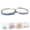 Healeved 1Pair Matching Couple Ring for Lovers Open Design Love
