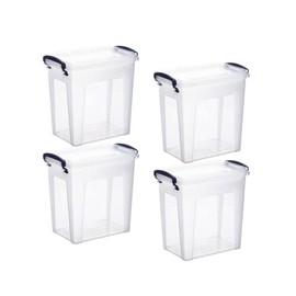 Superio Storage Bins with Lids, Clear Plastic Containers for Organizing, Stackable Totes, BPA Free, Odor Free, Organizer Boxes for Home, and Dorm (4 Pack, 7 Qt)