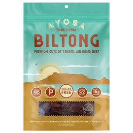 Ayoba Biltong - Grass Fed, Keto and Paleo Certified Air-Dried Beef Snack - Better Than Jerky Tender Steak Cuts - Whole 30 Approved, No Sugar, Gluten Free, No Nitrates (4 Ounce)