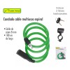Lion Tools Candado Cable Multiusos Espiral Verde Bicicleta Lion Tools