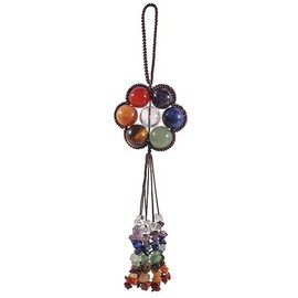 Lovionus89 7 Chakra Crystal Gemstone Hanging Ornament Home Decoration for Healing, Good Luck, Yoga Meditation, Multiple Stones Ball