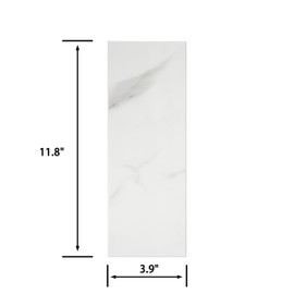 Avant Decor | 24 Stone Composite Subway Stone Texture Peel and Stick Kitchen Backsplash Tiles | 4' x 12' | Bex Metro Matte Calacatta | 8 sqft