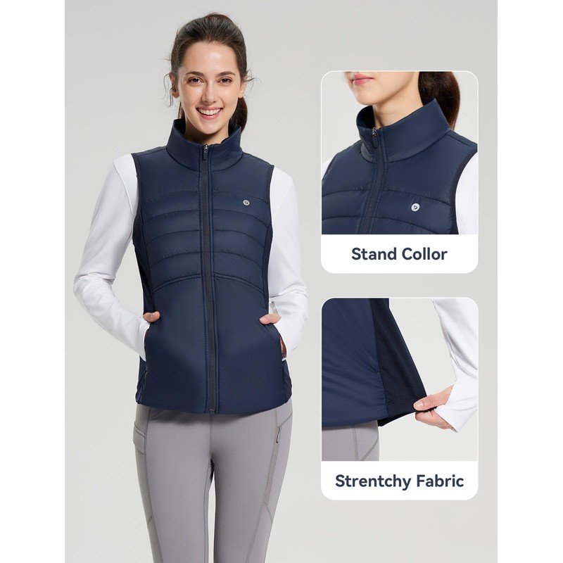 BALEAF Women's Lightweight Puffer Warm Vest Thermal Insulated Sleeveless Jacket