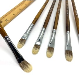 XDT#631 Filbert Style Paint Painting Brushes Pure White Squirrel Hair - #6 6Pc Set