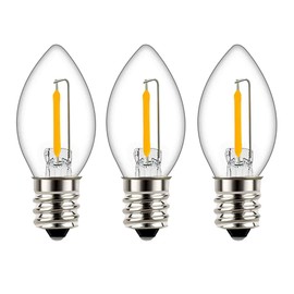 Tsunetani-C7 Edison LED Mini Night Light Replacement Bulbs 0.5W Equivalent to 5 Watt Incandescent - E12 Candelabra Base 2700K Warm White for Home Decorate 50Lumens - 3Pack