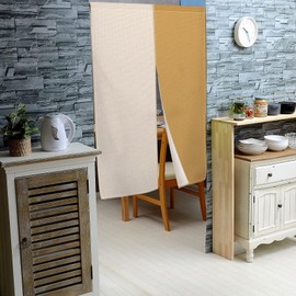 Leowefowa Japanese Noren Doorway Curtain Japanese Door Curtain Window Treatment Solid Yellow White Printed Door Tapestry for Privacy Partition Panel Kitchen Home Decors 33.5"x 70.9"