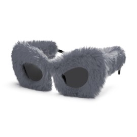 FEISEDY Women Plush Fuzzy Cat Eye Sunglasses Punk Soft Velvet Shades Ladies Handmade Party Masquerade Eyewear B2877