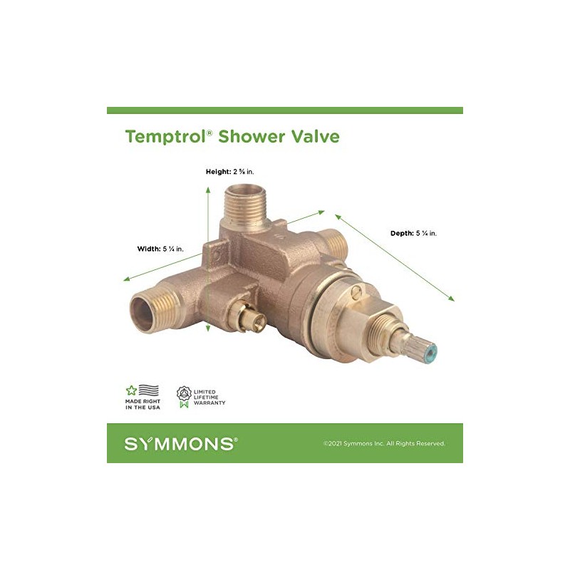 Symmons 261XBODY Temptrol Brass Pressure-Balancing Shower Valve with Service Stops