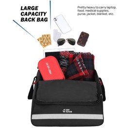 JOYTUTUS Wheelchair Bag, Wheelchair Backpack for Back of Chair, Wheelchair Backpack Bag, Storage Pouch Bag with Reflective Stripe for Walker Rollator Wheelchair Transport Chair