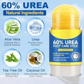 Liefiet Crema de urea 60% hidratante para el cuidado de los pies, paquete de 2 unidades, 1.41 onzas líquidas crema hidratante para pies y manos secos 
