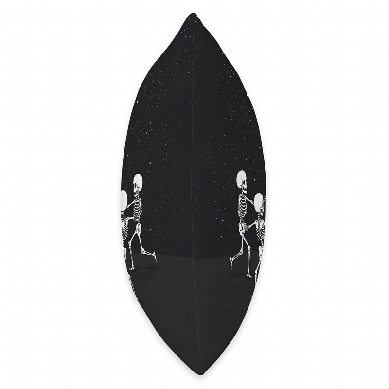 Skeletons Dancing Night Sky Cool Goth Aesthetic Throw Pillow