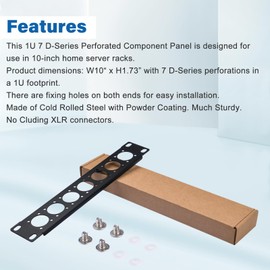 GeeekPi DeskPi RackMate Accessories 10 Inch Rack Mounting Plate 1U 7 Holes D-Series for DeskPi RackMate T1/T0/T2 and Home Servers, Cold Rolled Steel, Powder Coating