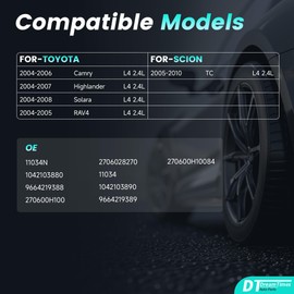 Dreamtimes High Output Alternator for-Toyota Camry 2004-2006 Highlander 2004-2007 Solara 2004-2008 for-Scion tC 2005-2010 L4 2.4L 100Amp 12V CW 7-Groove Pulley, OE Replacement # 104210-3880