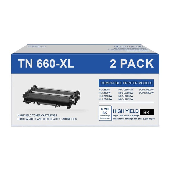 INKjetsclub Compatible Replacement for Brother TN 660-XL Toner Cartridge. Works