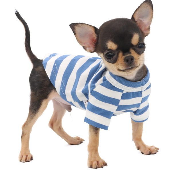 LOPHIPETS 100% Breathable Cotton Striped Dog Tee Shirt T-Shirt for