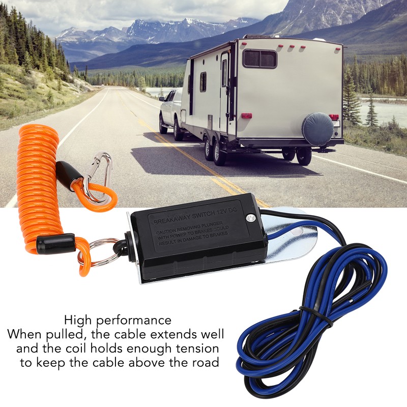 6 Foot Trailer Breakaway Switch 304 Stainless Steel PVC ABS