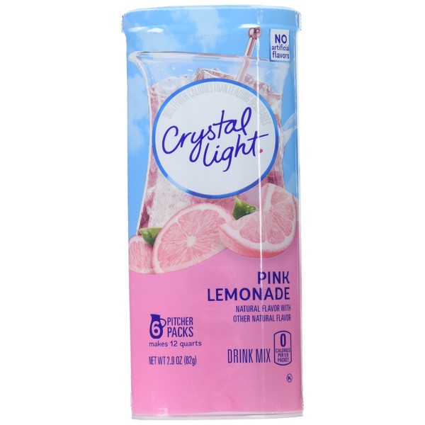 Mezcla de bebida Crystal Light, limonada rosa, 2.9 onzas (Paquete de 6)