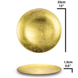 Blümelhuber Boho Decorative Plate Gold Table Decorative Tray Round Decorative Tea Light Plate Decorative Plate