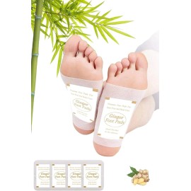 TEWEAE Foot Pads, Ginger FootPads, Natural Ginger Powder Bamboo Vinegar Foot Patches