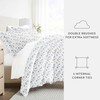 Merit Linens Bedding Bundle, Patterned Duvet Cover Set, White Comforter