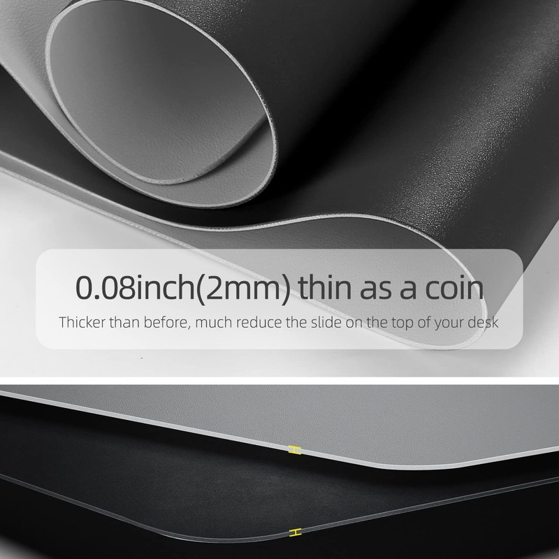 Dual-Side Desk mat (Black+Grey, 23.6" x 13.7")