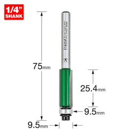 Trend CraftPro Self-Guided Trimmer Router Cutter Bit, 1/4 Inch Shank, 9.5mm Cut Diameter & 24.5mm Cut Length, Tungsten Carbide Tipped, C115AX1/4TC
