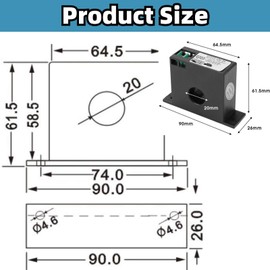 AC Current Transducer Transmitter Transformer Sensor AC Current Converter AC 0-50A to 0-5V SZT15-CH-5V