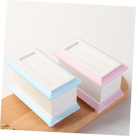 PACKOVE Small House Treasure Chest Model Miniature Wood Decor 1pc Pink Miniature Treasure Chest Box for Micro Sensory