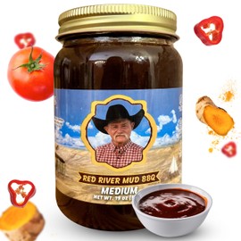 Kent Rollins Barbeque Sauces - Gluten Free Red River Mud BBQ Sauce for Smoking and Grilling - Chipotle & Sweet Smoke Flavor Thick Sauce - Ideal for Basting Chicken, Pork, Beef, Burgers & More, 19oz