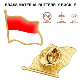 12/24/50/100 pines de solapa con bandera de Indonesia a granel, broche de metal indonesio con insignia, recuerdo para hombres y mujeres, ropa, bolsos, sombreros, 1inch, Metal, Sin gemas.