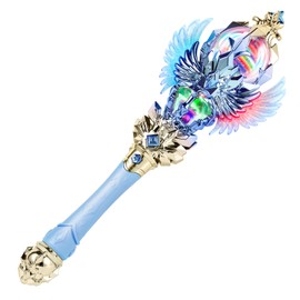 CharmFields Light Up Magic Princess Wand – Dual Lights, Spinning LEDs with Sound, Snowflake Fairy Wand for Dress-Up, Cosplay, Birthday Gift for Kids, Blue