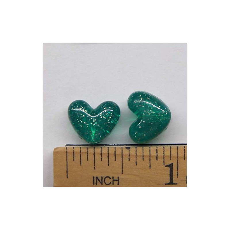 Heart Beads Silver Glitter Sparkle Large Pony Beads Pk/50 Made