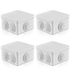 Waterproof Junction Box, 4 Pcs Square ABS Dustproof Weatherproof Outdoor