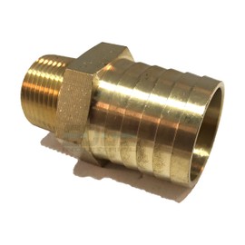 EDGE INDUSTRIAL 1-1/4" Hose ID to 3/4" Male NPT MNPT Straight Brass Fitting Fuel / AIR / Water / Oil / Gas / WOG (Qty 1)