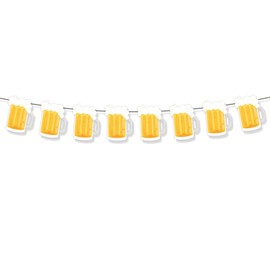 GOTPASS Beer Mug Pennant Garland Banner Beer Birthday Banner Beer Theme Party Birthday Wedding Party Supplies