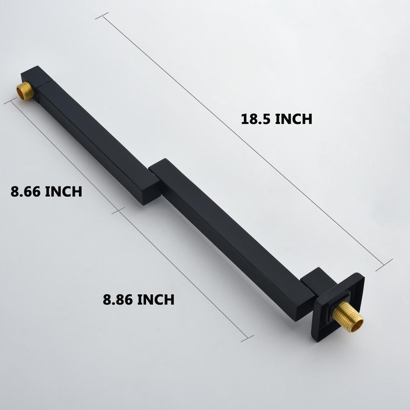 18.5 Inches Straight Extended Pivoting Shower Arm With Flange, Rain