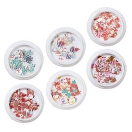 WOONEKY Christmas Themed Nail Stickers of Wood Pulp Nail Decals for Festive and Safe for Unique Holiday Decorations