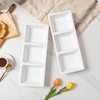 ZAROCRUS Divided Serving Tray, 14.75”x 6” Reusable 3-Section Party Platters,