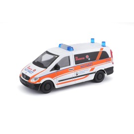 Bauer Spielwaren Mercedes Vito Johanniter: Emergency Vehicle in Scale 1:50, from 3 Years, Approx. 11 cm, White/Orange (18-32007J)
