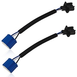 QQWD 2PCS LED Headlight Adapter Connector Wire Harnes, H13 Male to H4 Female Adapter Headlight Socket, Headlight Wiring Harness Conversion Cable Kit for Jeep Wrangler JK TJ JKU Car Accessories