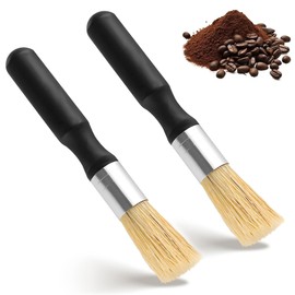 2 Stück Barista Pinsel, Veganer Reinigungspinsel, Kaffeepinsel, Barista Zubehör, Kaffeepinsel Siebträger Bürste, Für Kaffeemühlen Espressomaschine Küchenpinsel, Naturborsten