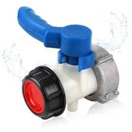 SWAWIS IBC Adapter IBC Tank Accessories Tank Drain Tap IBC Stopcock Outlet Tap Flap Valve for IBC Container, Water Tank, Rain Butt, Canister DN40 (62 mm)